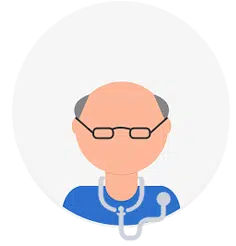 picto tête de médecin à lunettes