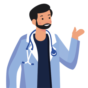 picto médecin avec un stéthoscope autour du cou